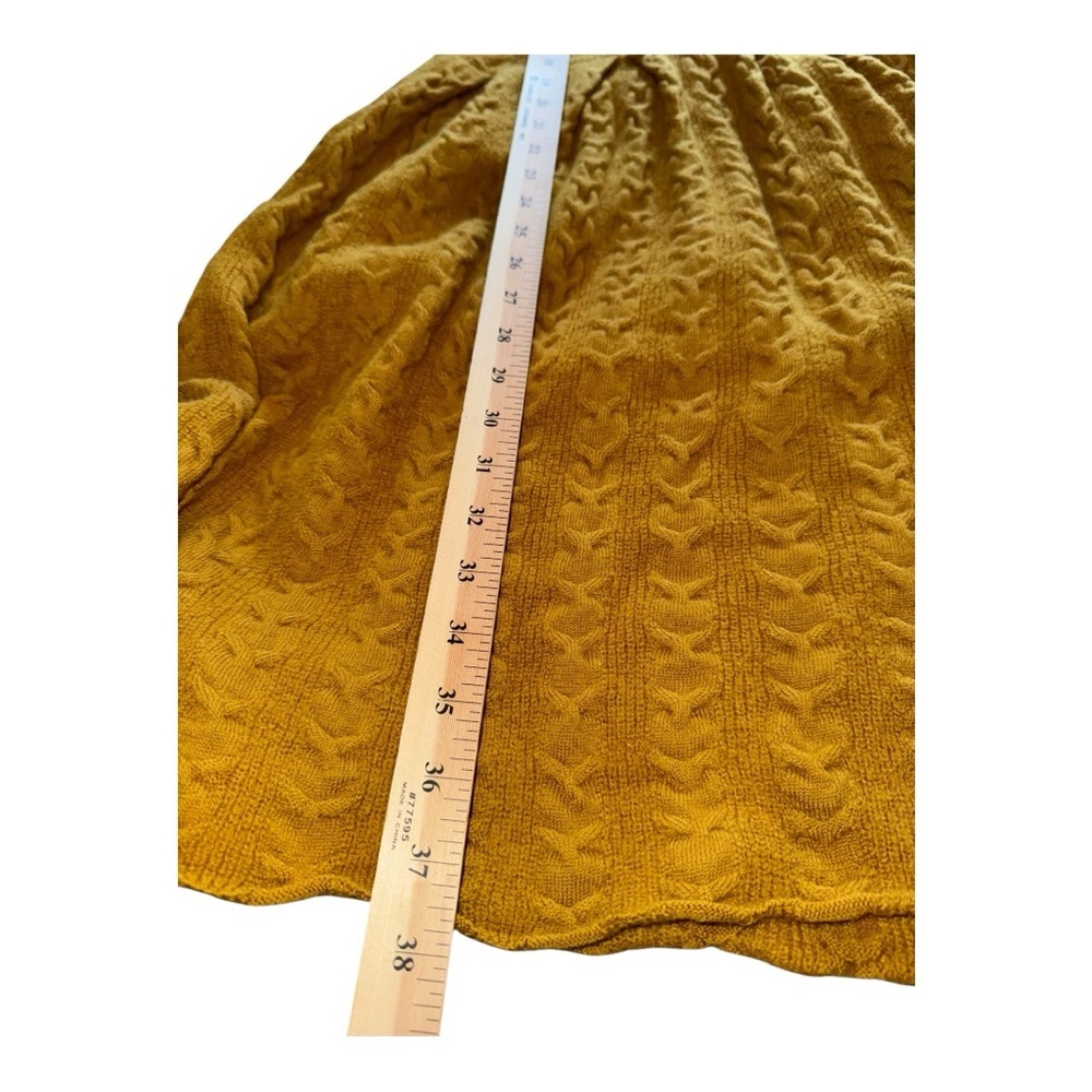 Anthropologie Far Away From Close Wool Sweater Dress Mustard  pleated size M - Picture 8 of 10